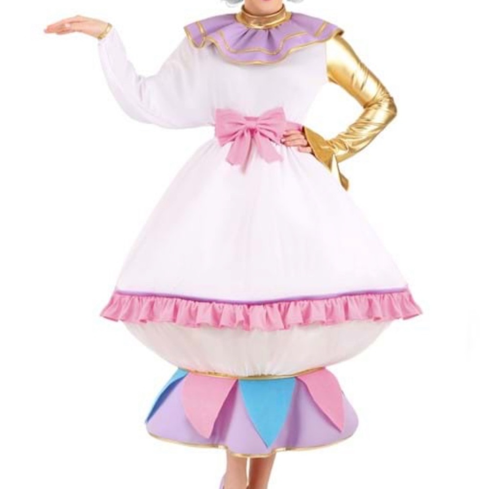 Disney White and Pink Costume with Gold and Purple Details